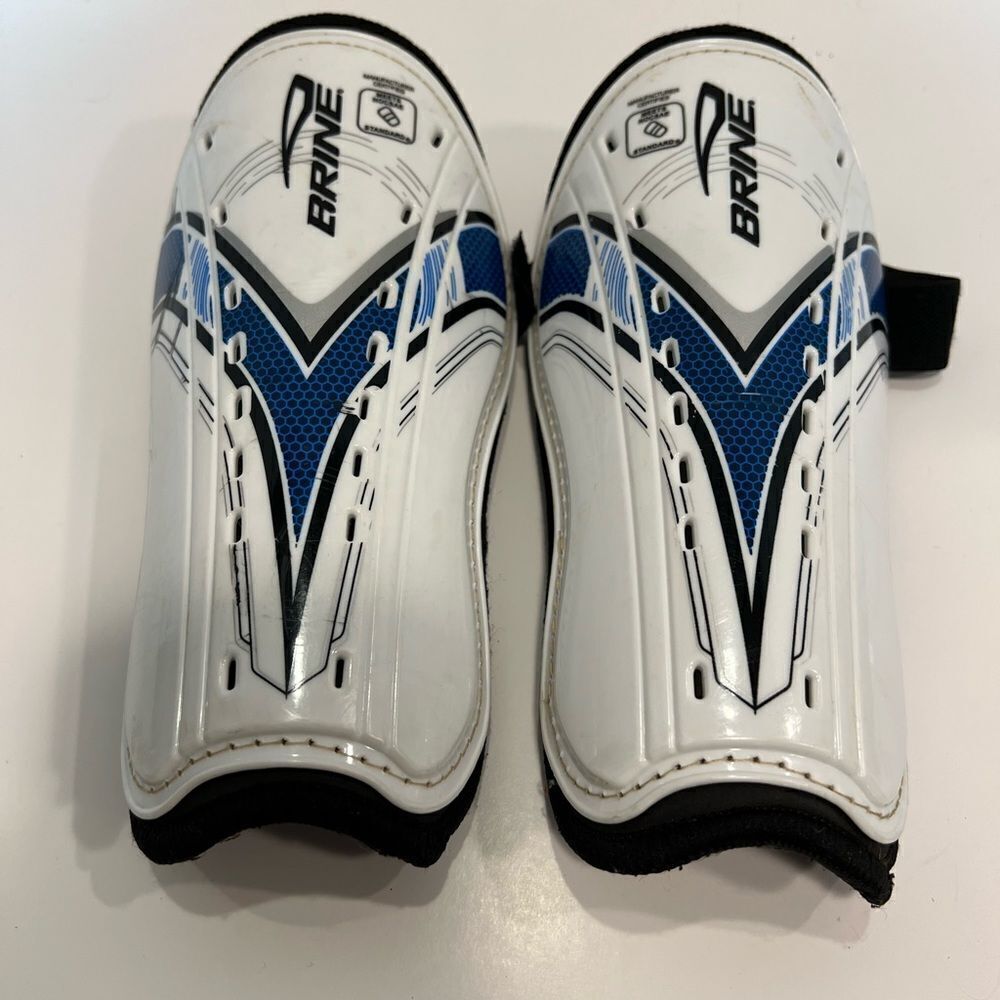 Brine ArrowTech Sports Soccer Protective Shin Guards - White & Black